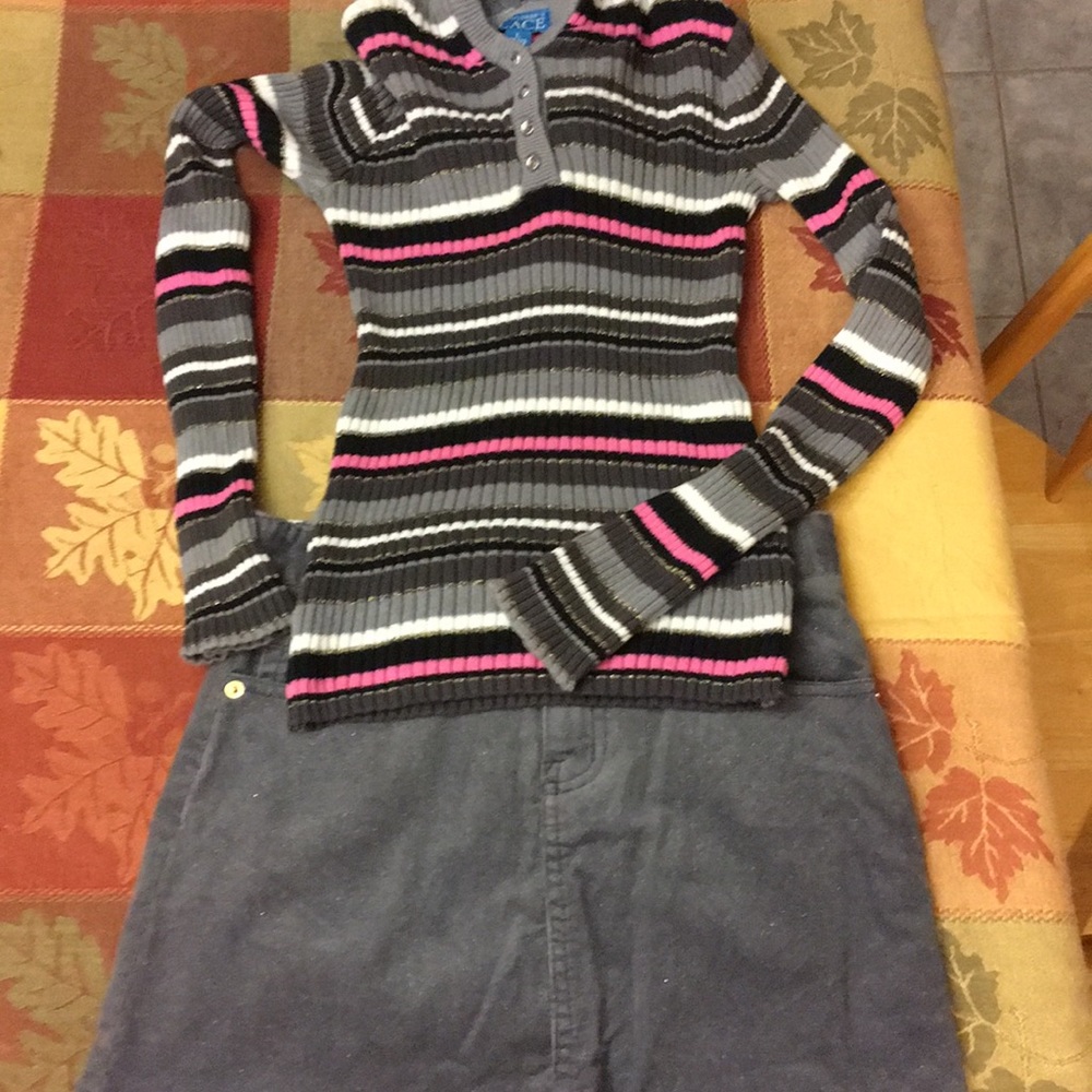 Children’s Place Striped Sweater & Skirt